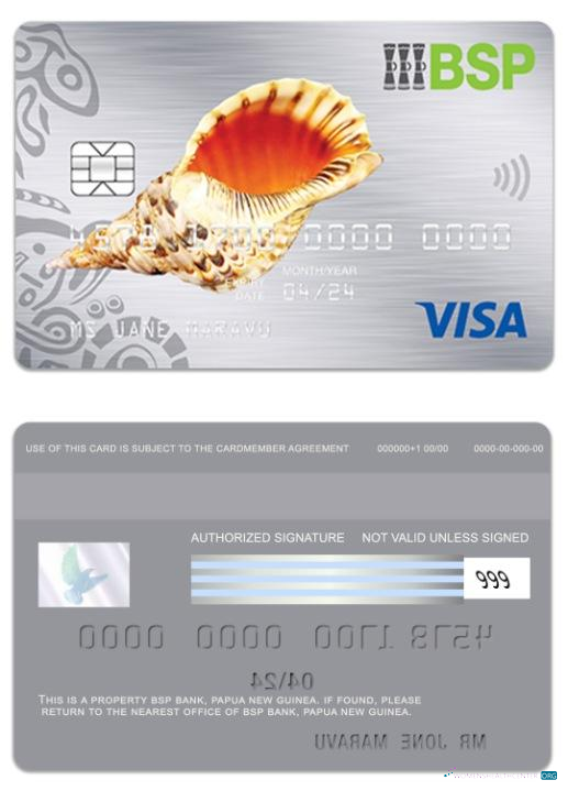 Download Papua New Guinea BSP Bank visa platinum card Photoshop template